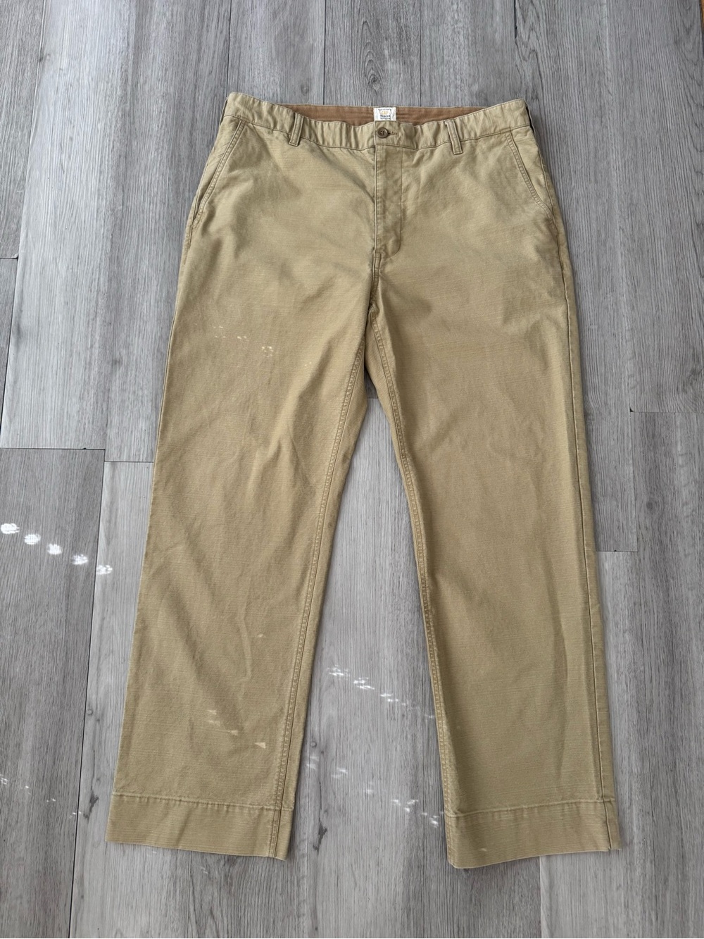 Gap Men’s Mercer Beige Cotton Chino Khaki Pants Straight Flat Front 38x32